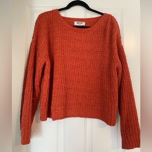 Orange chenille sweater